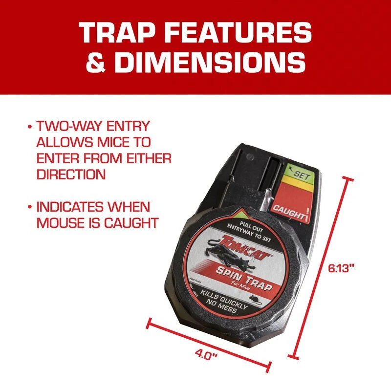 Mouse Trap | Easy Set | Disposable | Spin Trap | 2 Pack