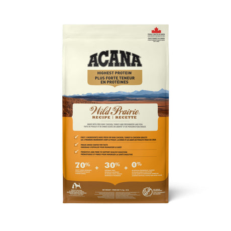 ACANA Highest Protein Wild Prairie Recipe Dog Front 11.4Kg Canada.tif