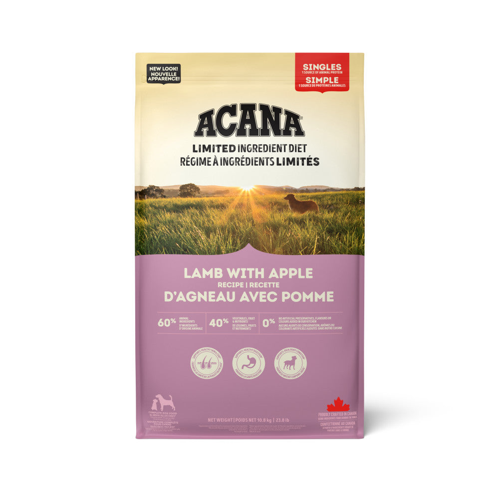 ACANA Singles Lamb With Apple Recipe Front 10.8kg Canada.tif
