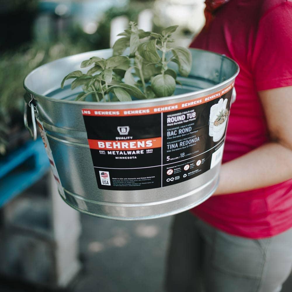 Behren's 4.25 Gal Round Galv. Wash Tub
