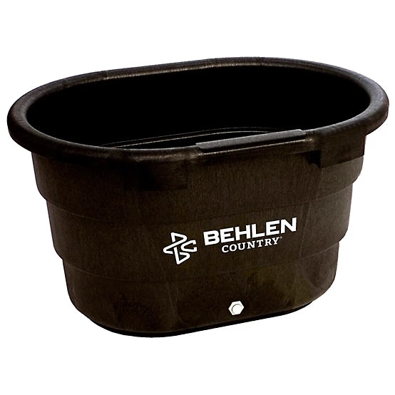 Stock Tank | Rigid Poly | 75 Gallon | Black Oval | Behlen 52120755