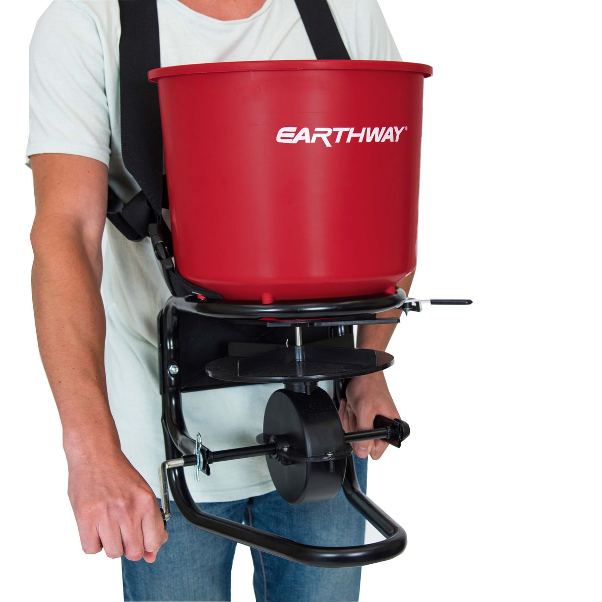 Broadcast Spreader | Seed & Fertilizer | Hand Crank | 30 Pound Capacity | Earthway 3100