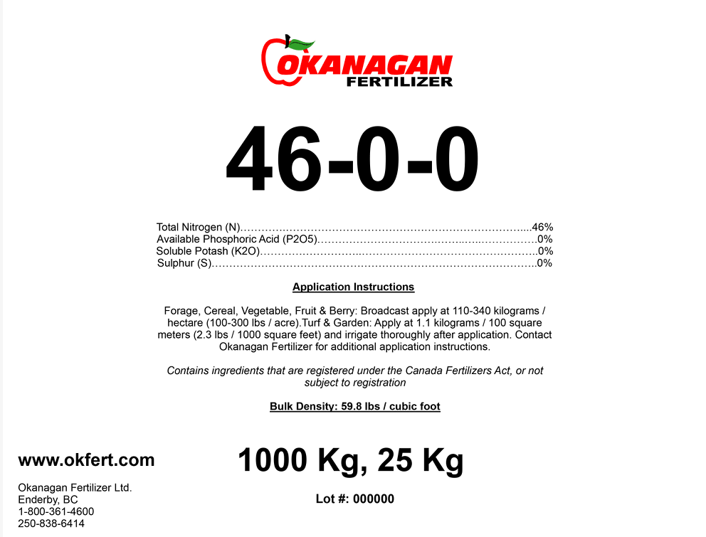 Lawn Fertilizer | 46-0-0 Urea | Quick Release Nitrogen | 25 kg