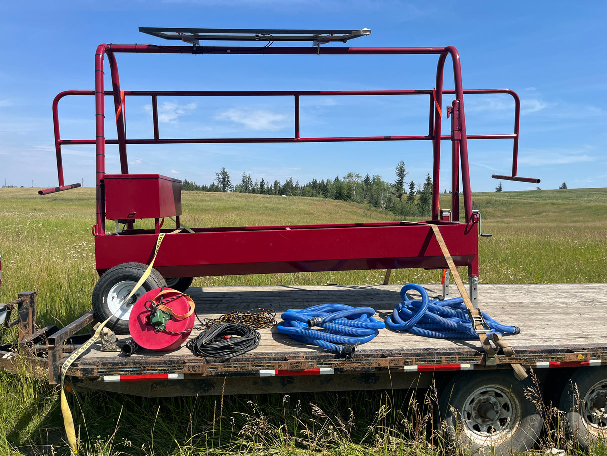 Solar Powered Stock Waterer - 250 Head Capacity | Portable 275 Gal | Clearfab