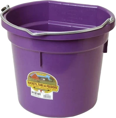 Plastic Bucket | Flat Back | 20 Quart Plastic | Various Colours