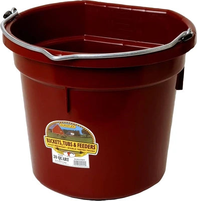 Plastic Bucket | Flat Back | 20 Quart Plastic | Various Colours