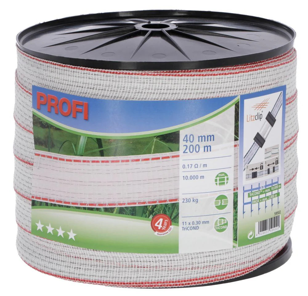 Corral Fencing Tape 40mm X 200m White/Red