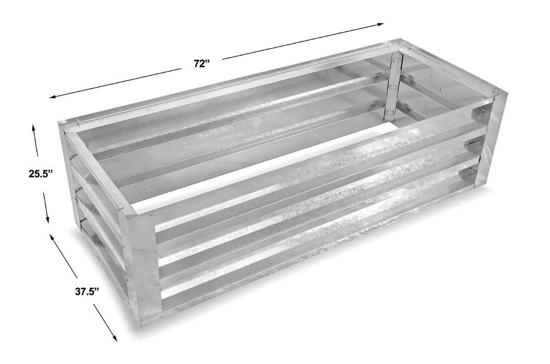 Galvanized Open Bottom Planter Box 6' x 3' - Heavy Duty Raised Garden Bed