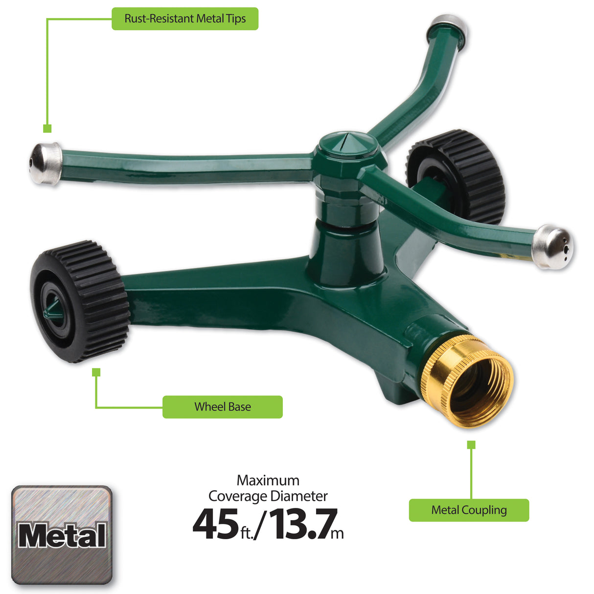 Sprinkler | Three Arm | Revolving with Wheels | Melnor 7000