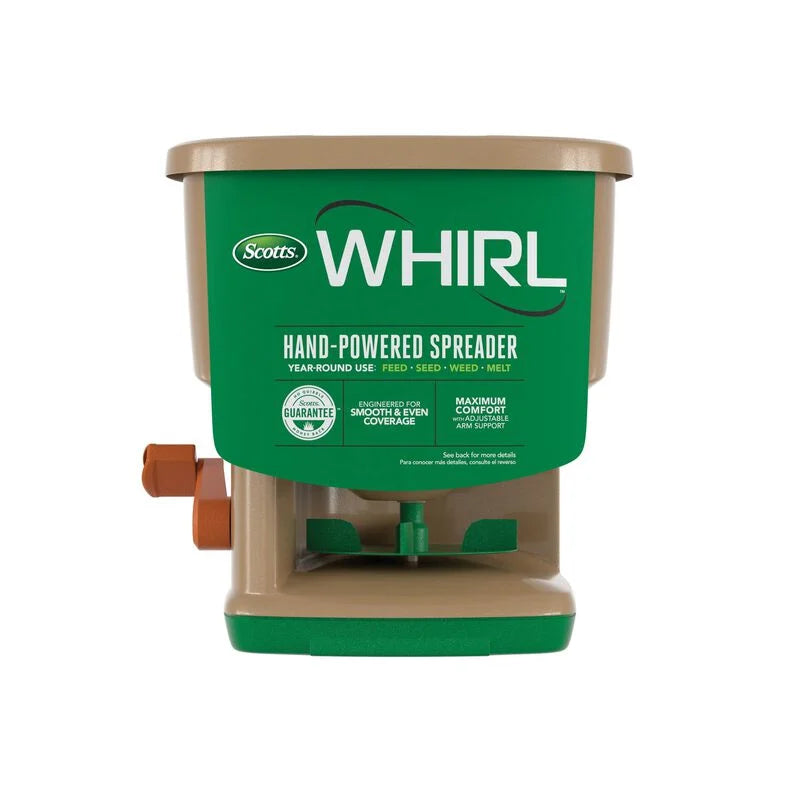Broadcast Spreader | Seed, Fertilizer & Ice Melter | 3 Pound Capacity | Hand Crank | Scott's Whirl