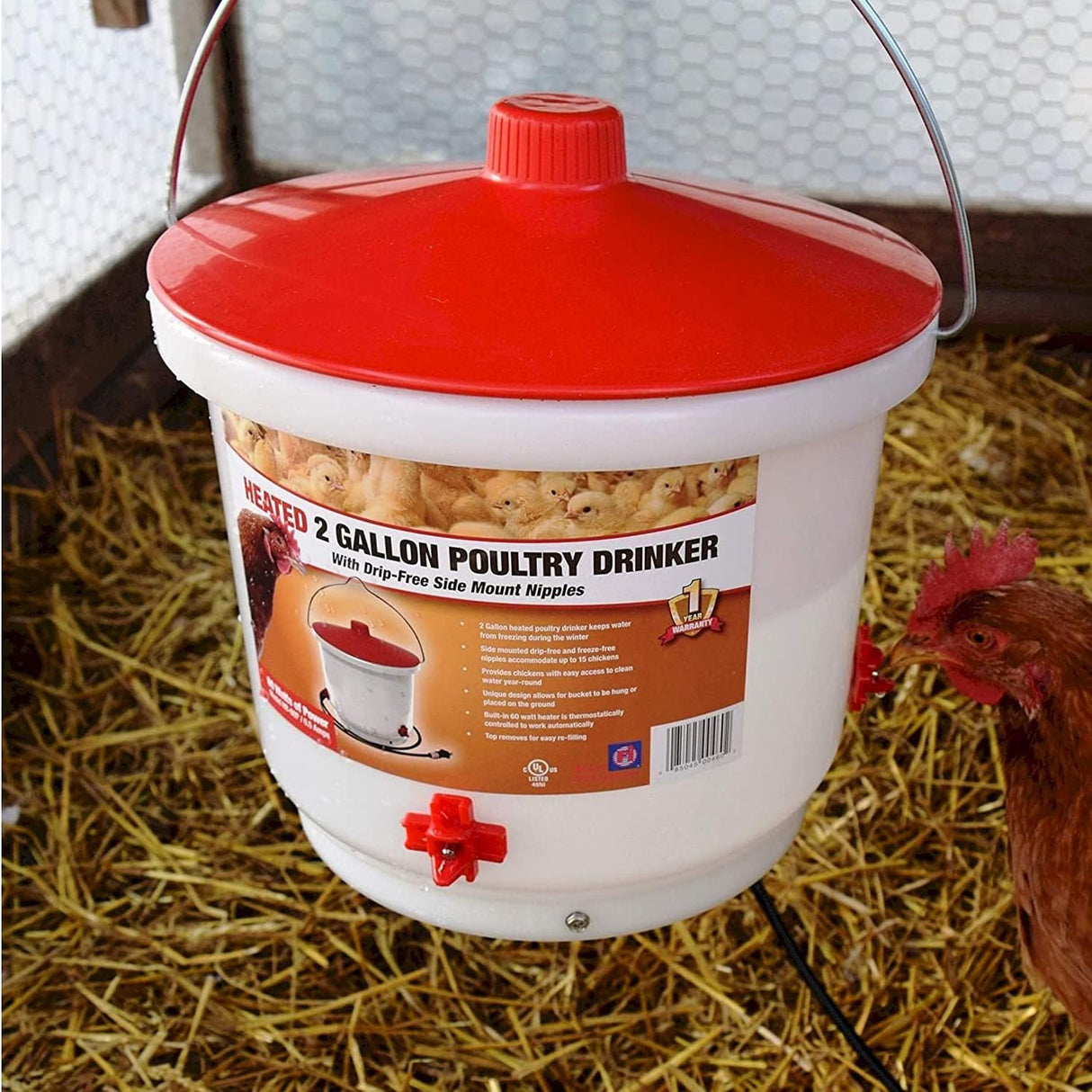 Heated Chicken Waterer | 2 Gallon | Farm Innovators HB 60 P