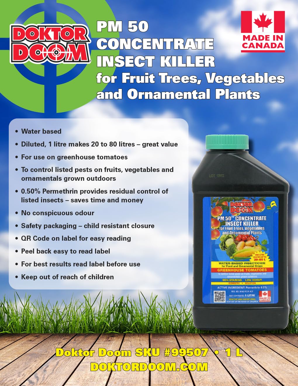 Doktor Doom | PM 50 | Concentrated Insect Killer | Fruits Vegetables and Ornamental Plants | 1 L