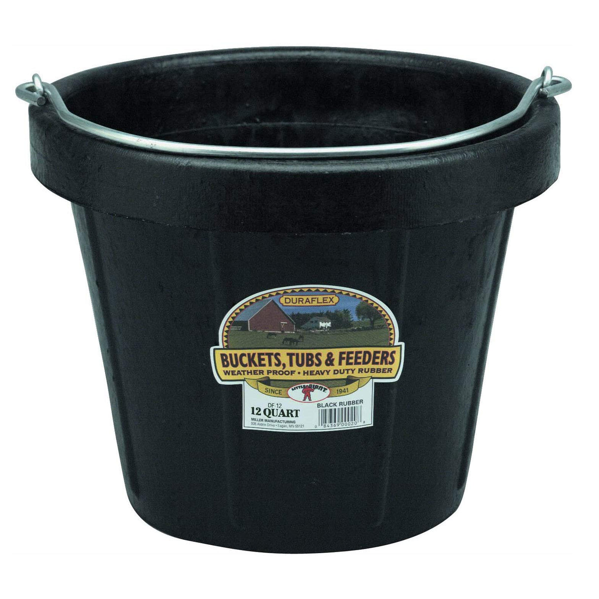 Rubber Bucket | Flat Back | 12 Quart | Little Giant