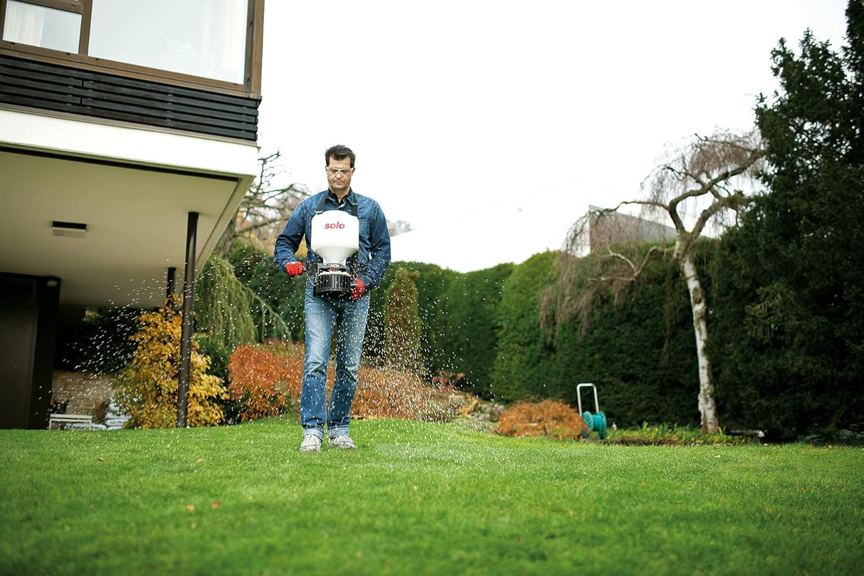 Broadcast Spreader | Seed, Fertilizer & Ice Melt | 20 Pound Capacity | Hand Crank | Solo 421