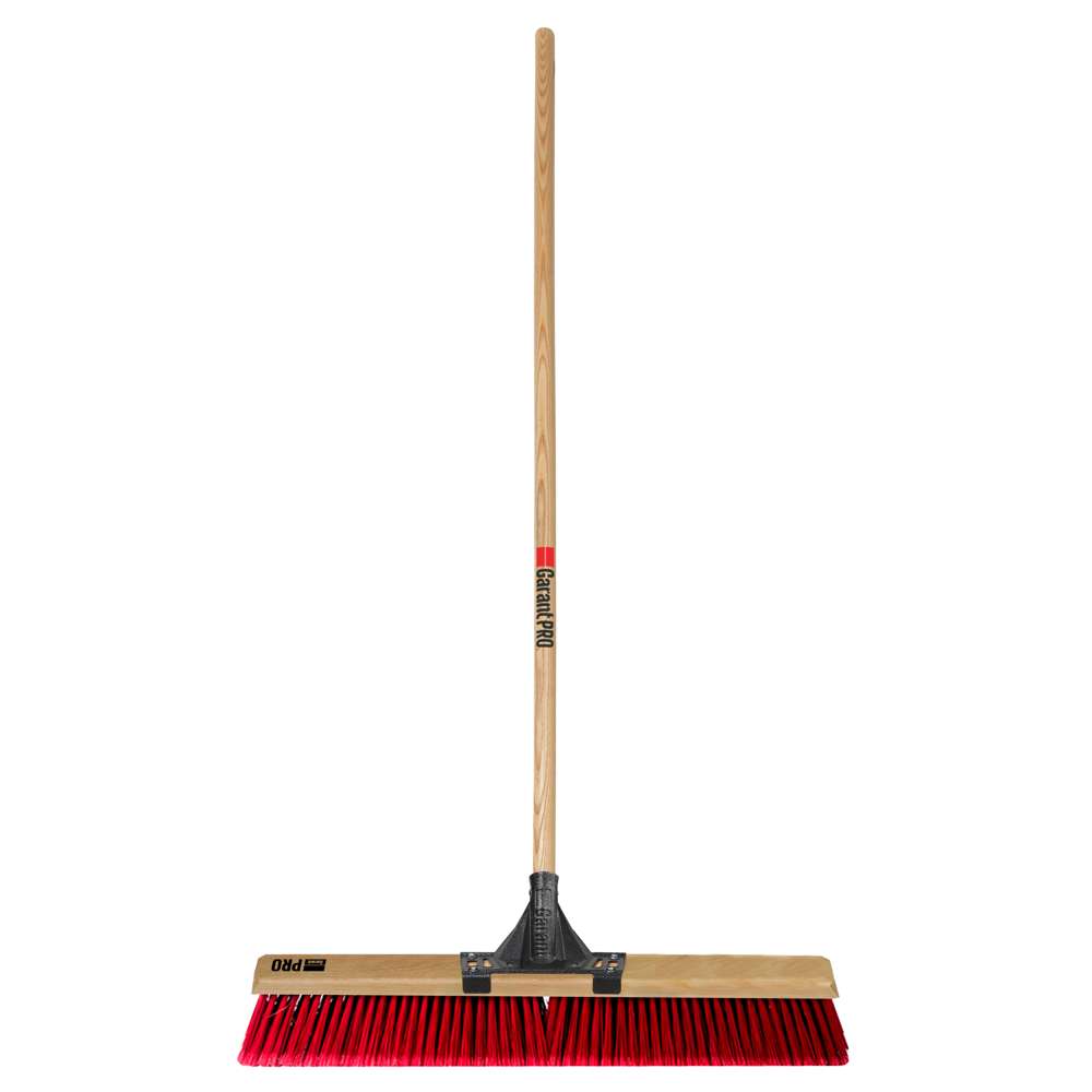 Garant 24" Push Broom - Heavy-Duty Smooth Surface Indoor Broom with Steel Bracket