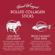 Icelandic+ Rolled Beef Collagen Sticks with Cod Skin 8"
