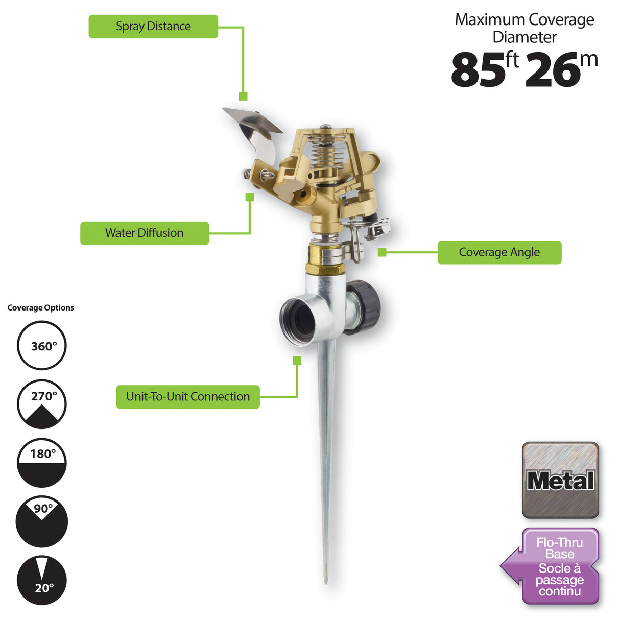 Sprinkler | Pulsating Lawn Sprinkler Spike | Melnor 9535C