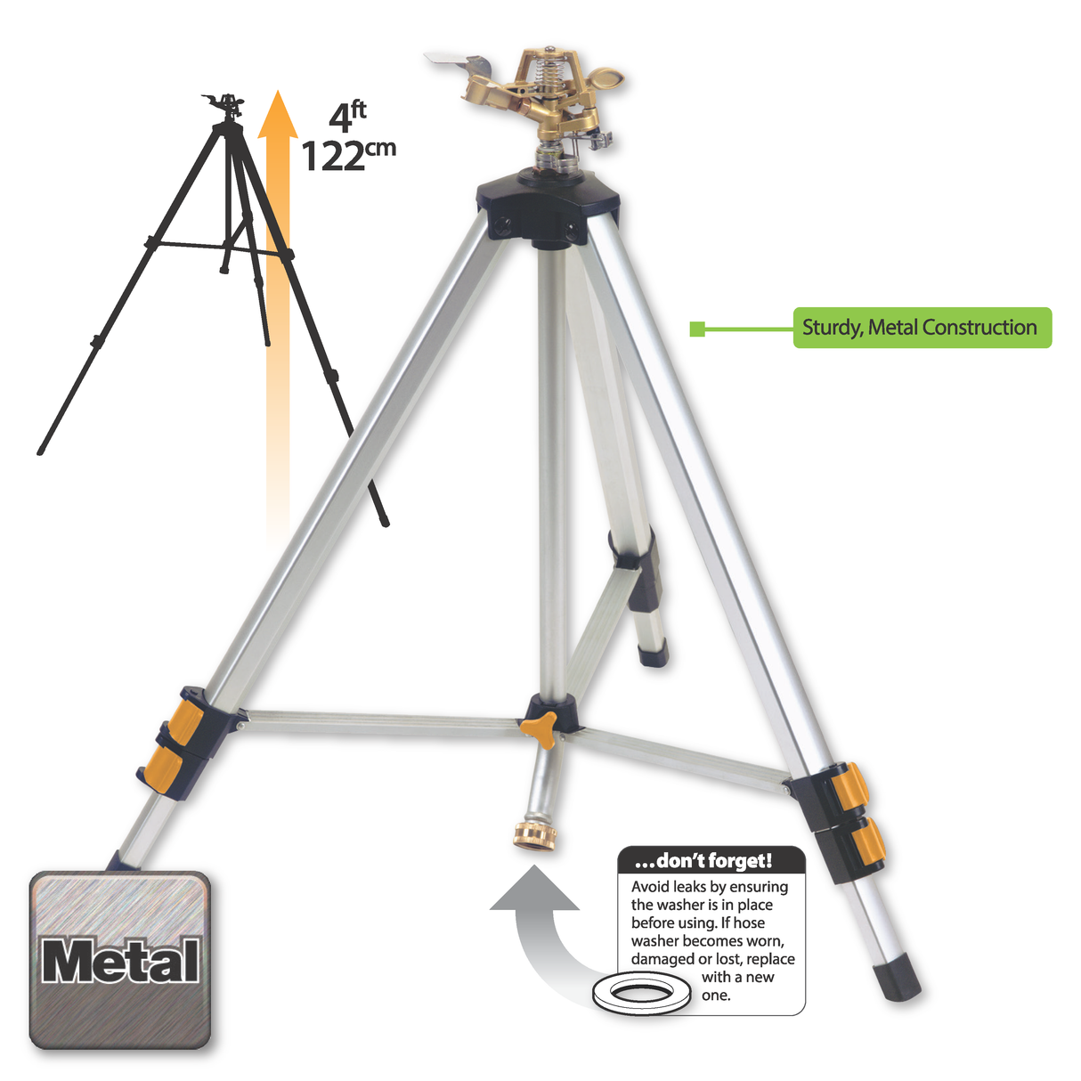 Sprinkler | Pulsating Lawn | 85' Coverage | Adjustable Tripod | Melnor XT