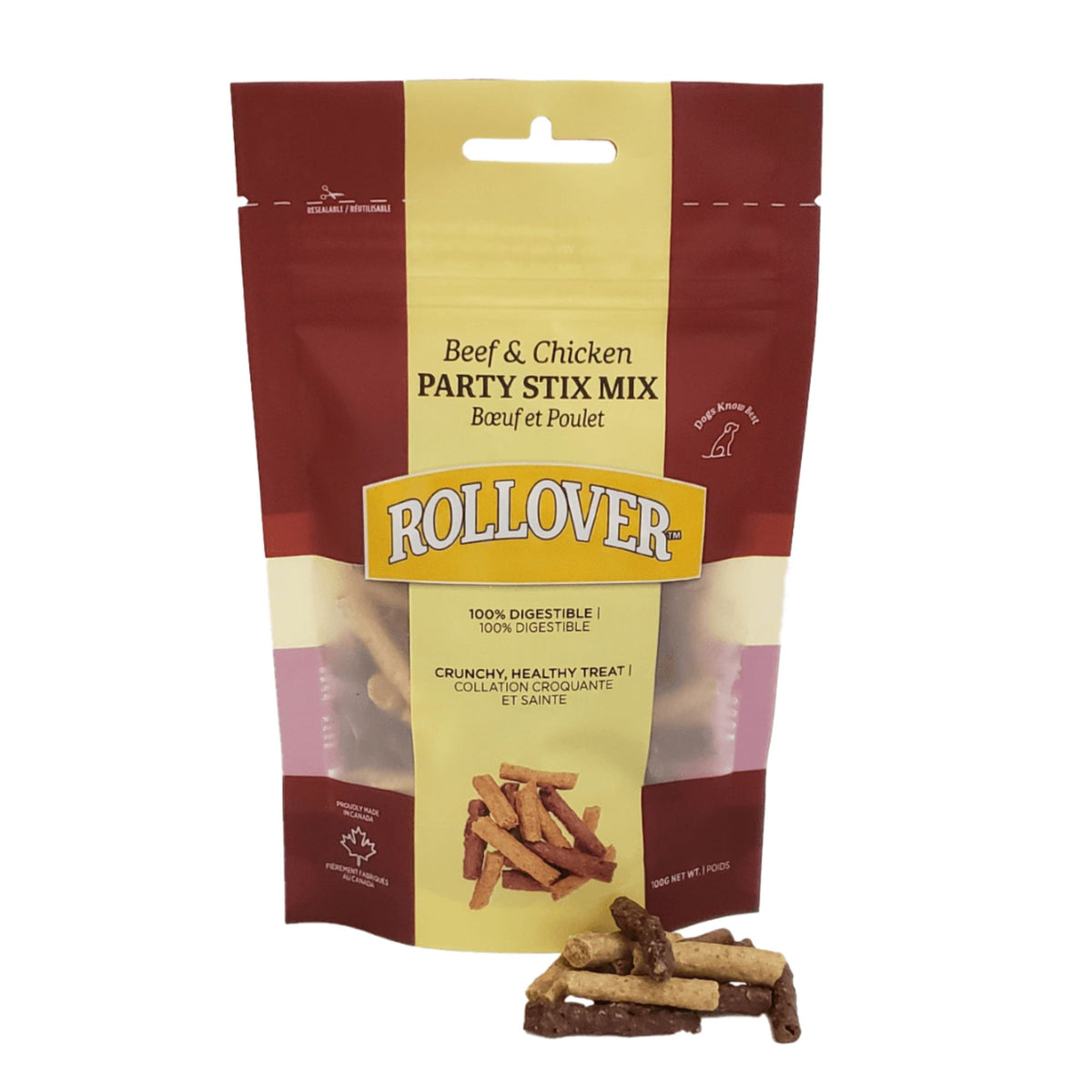Rollover Beef & Chicken Party Stix Mix Dog Treats | 100g