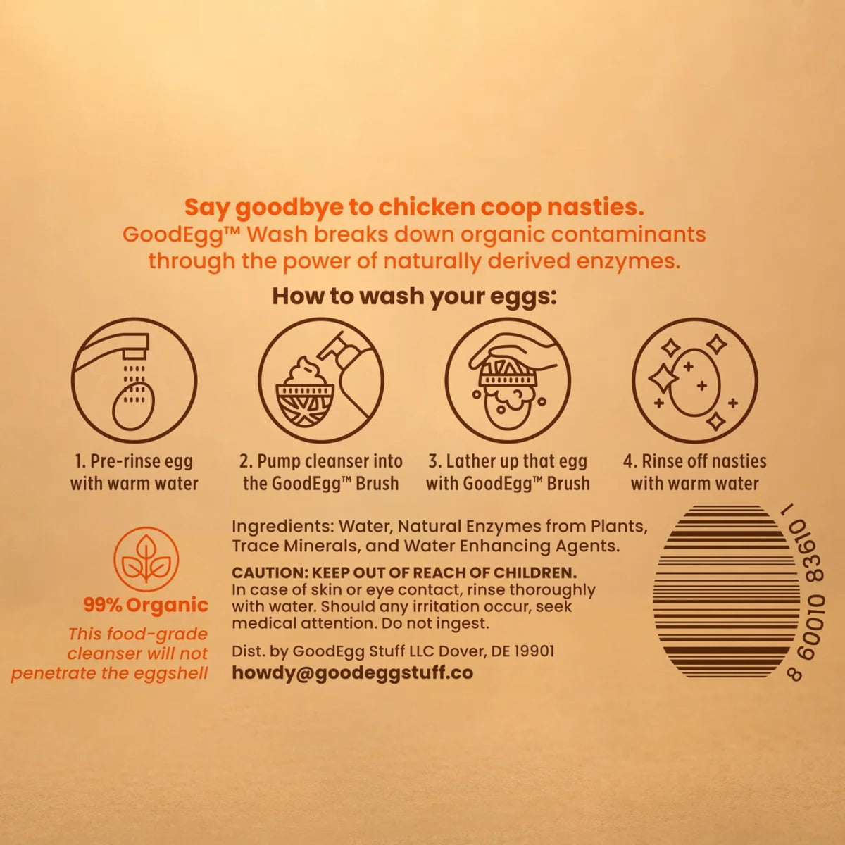 GoodEgg Enzyme Egg Wash for Farm Fresh Eggs | 12 fl oz