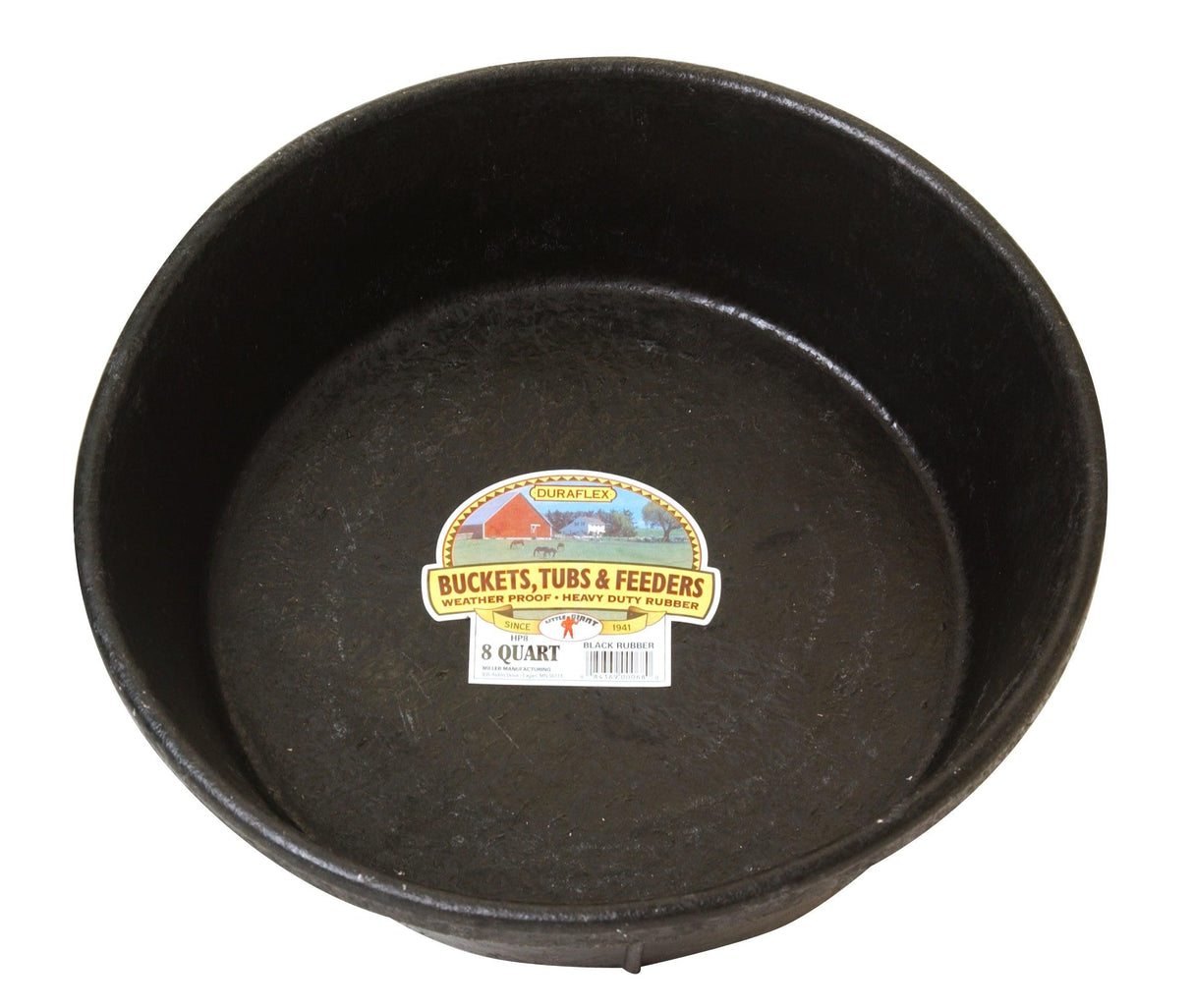 Rubber Bucket | Feed Pan | 8 Quart | HP86