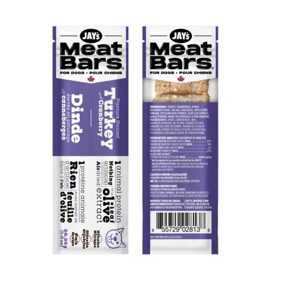 Jay's Turkey & Cranberry Meat Bar Dog Treat | 28g