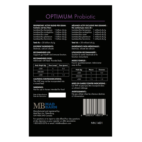 Mad Barn Optimum Probiotic 60g Foil Pouch
