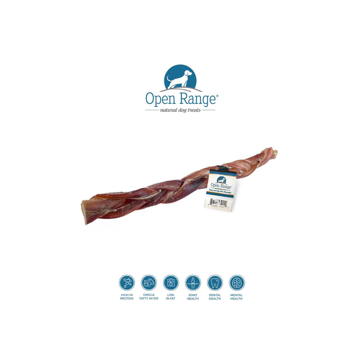 Dog Treats | Beef Bully Braid | 11 - 12 inches | Open Range