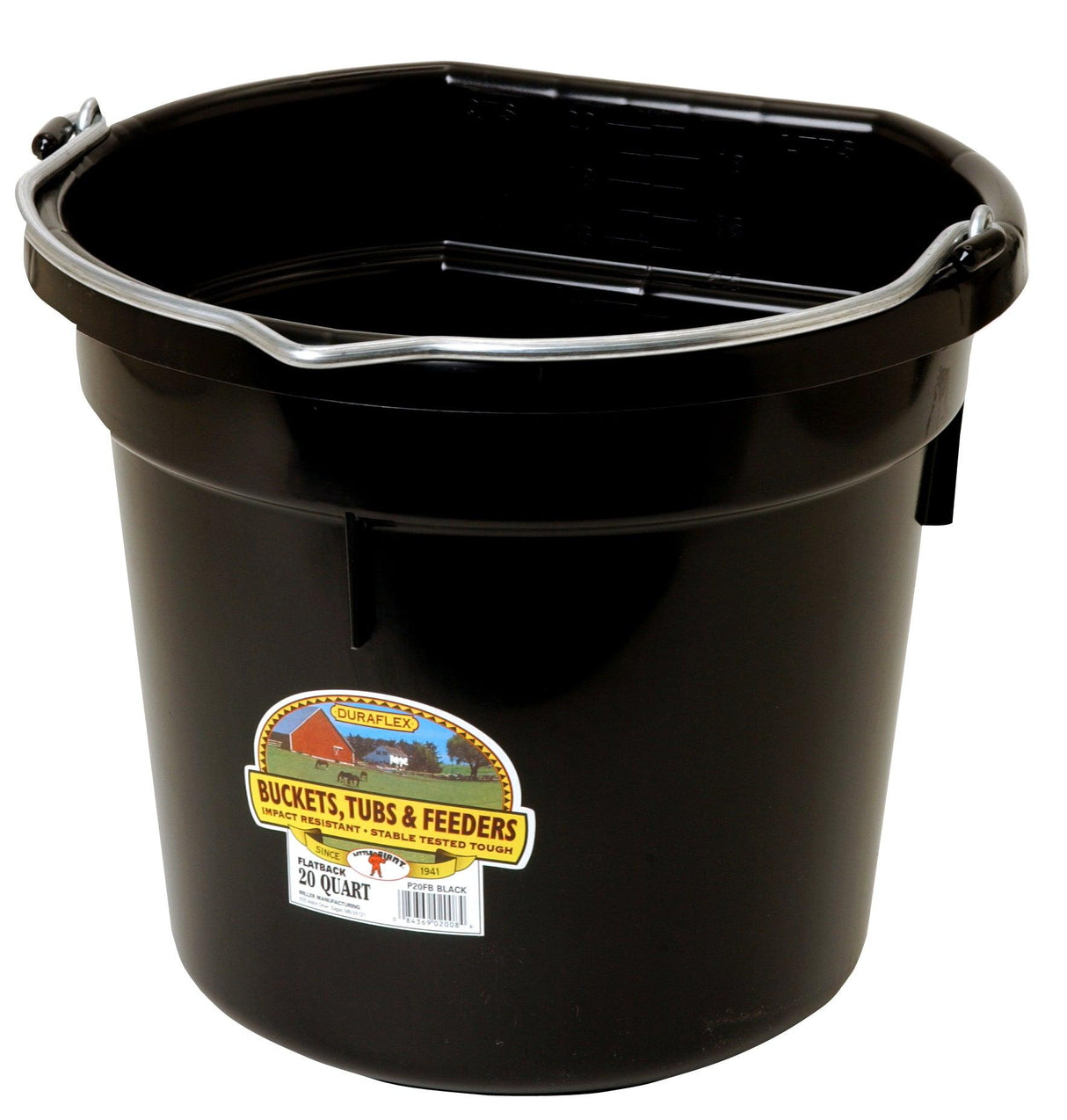Plastic Bucket | Flat Back | 20 Quart Plastic | Various Colours