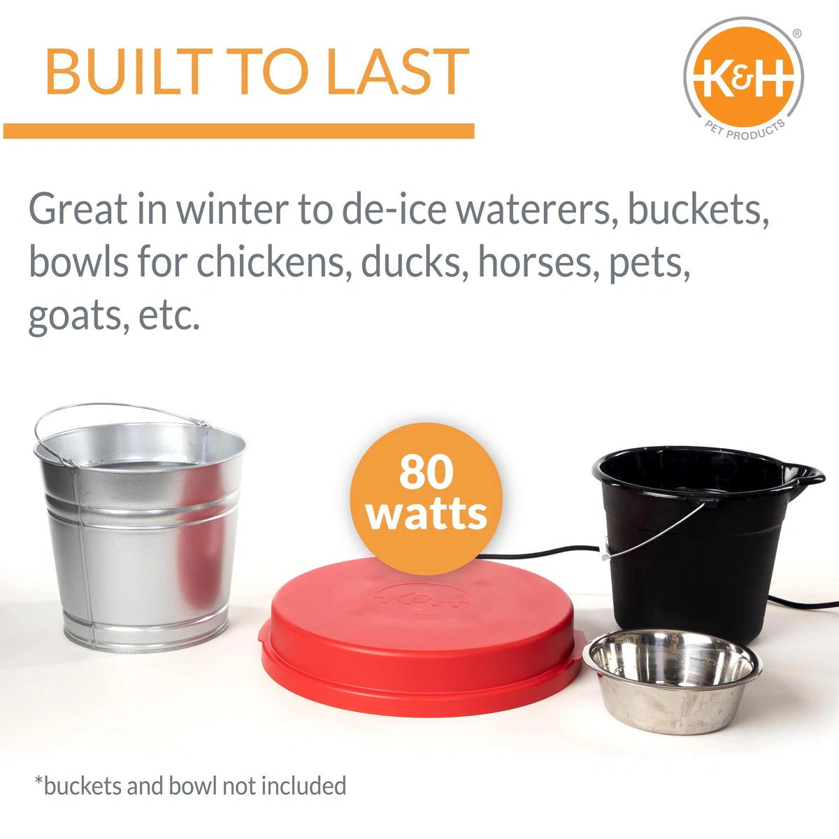 Poultry Waterer | Heated Water Base | Plastic | 80 Watts | K & H 2062