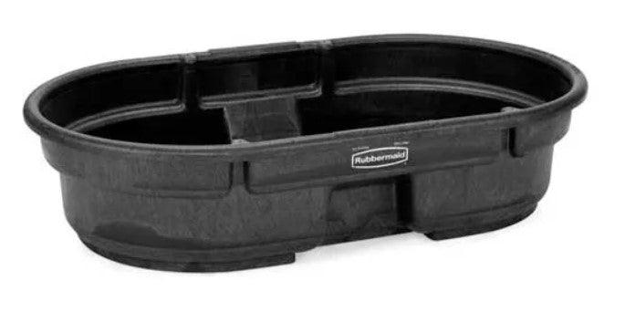 Stock Tank | 50 Gallon | 1' Deep | Black Oval | Rubbermaid