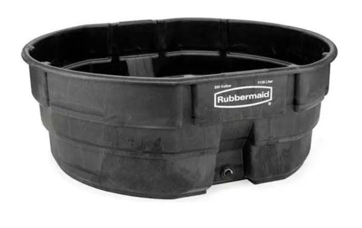 Stock Tank | 300 Gallon | Black Oval | Rubbermaid FG424700BLA