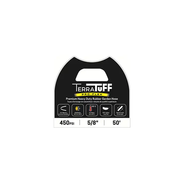 Garden Hose | Premium/Heavy Duty | Rubber Construction | Terra Tuff 5/8 x 50'