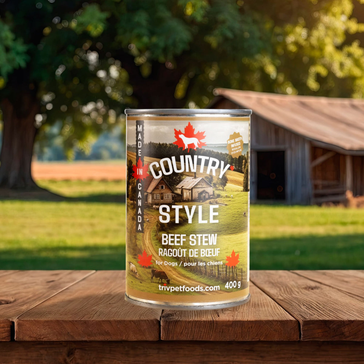 Tri-V Country Style Beef Stew Canned Dog Food | 400g