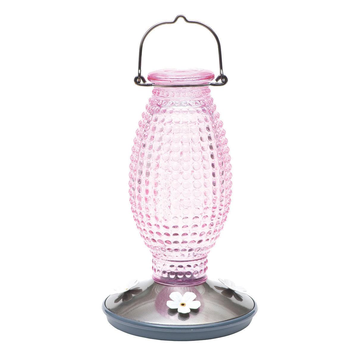 Perky Pet Hobnail Glass Hummingbird Feeder - 24 oz with Built-In Ant Moat | Model 8132