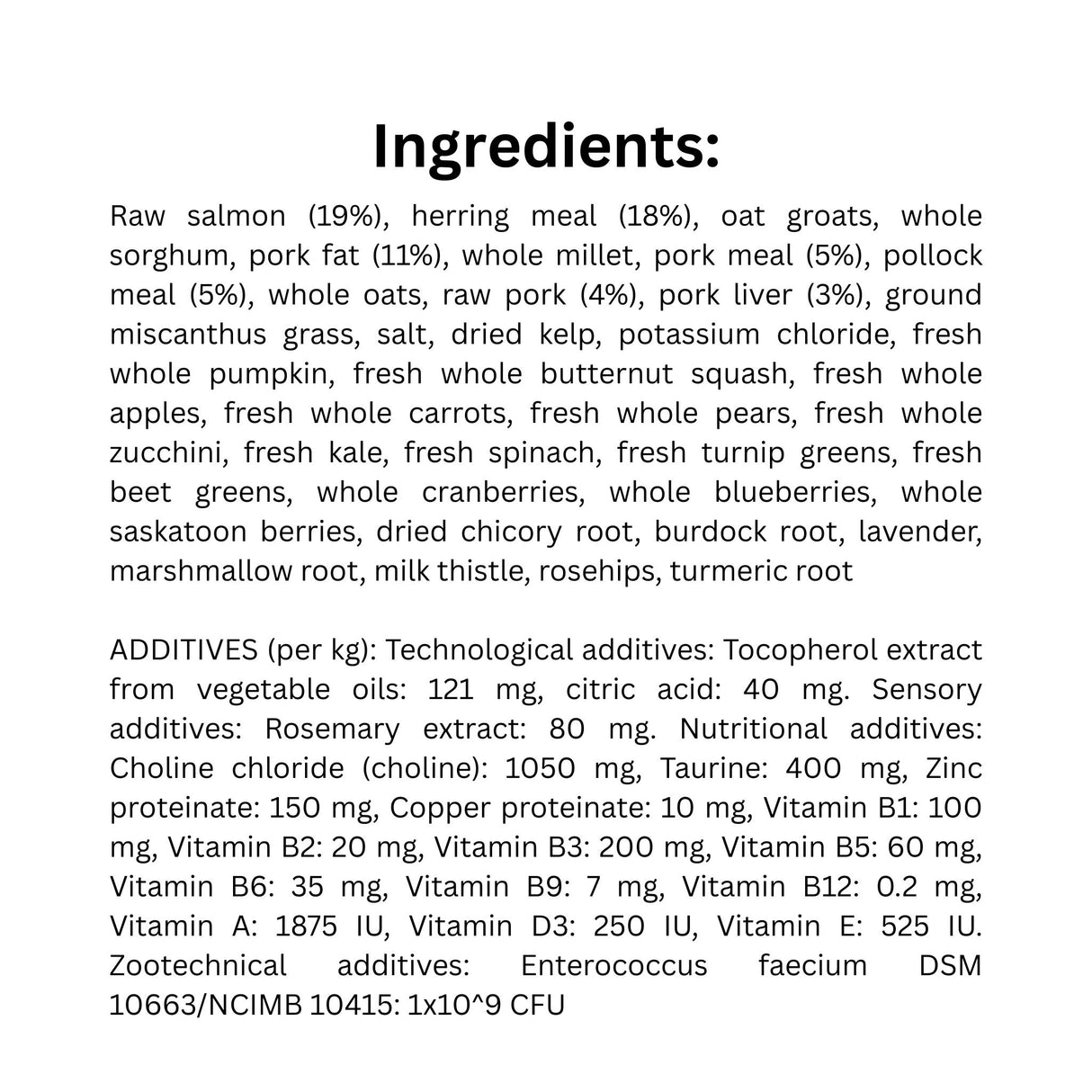 List of Ingredients of Acana Healthy Grains Puppy Sea & Farm Recipe Dry Dog Food