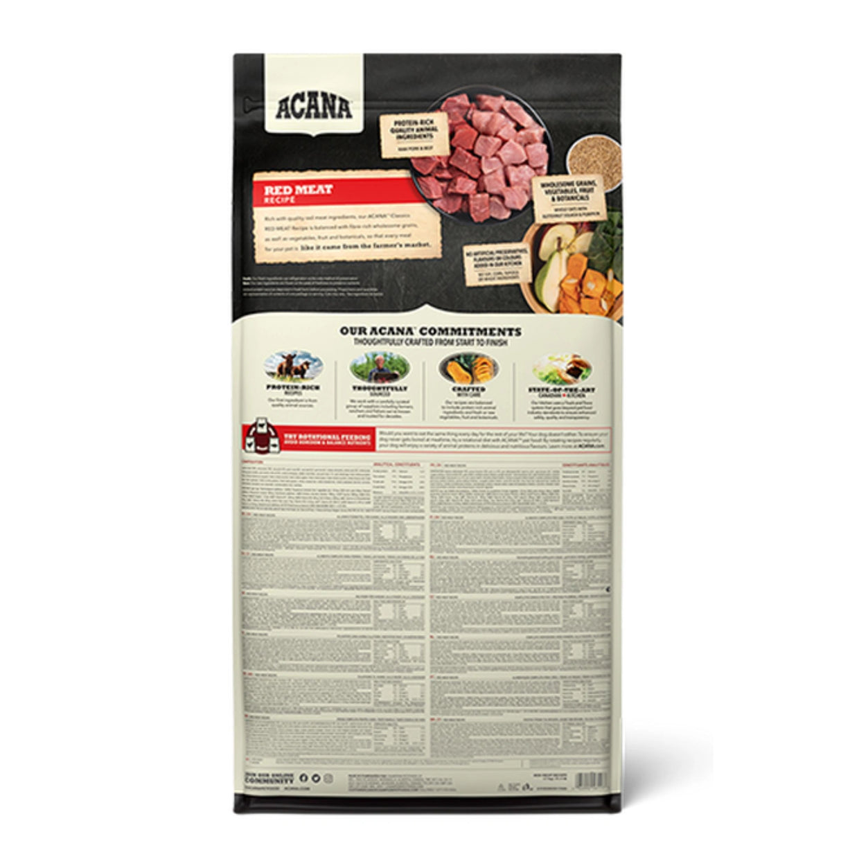 Back view of Acana Classic Red Meat Dry Dog Food on a white background