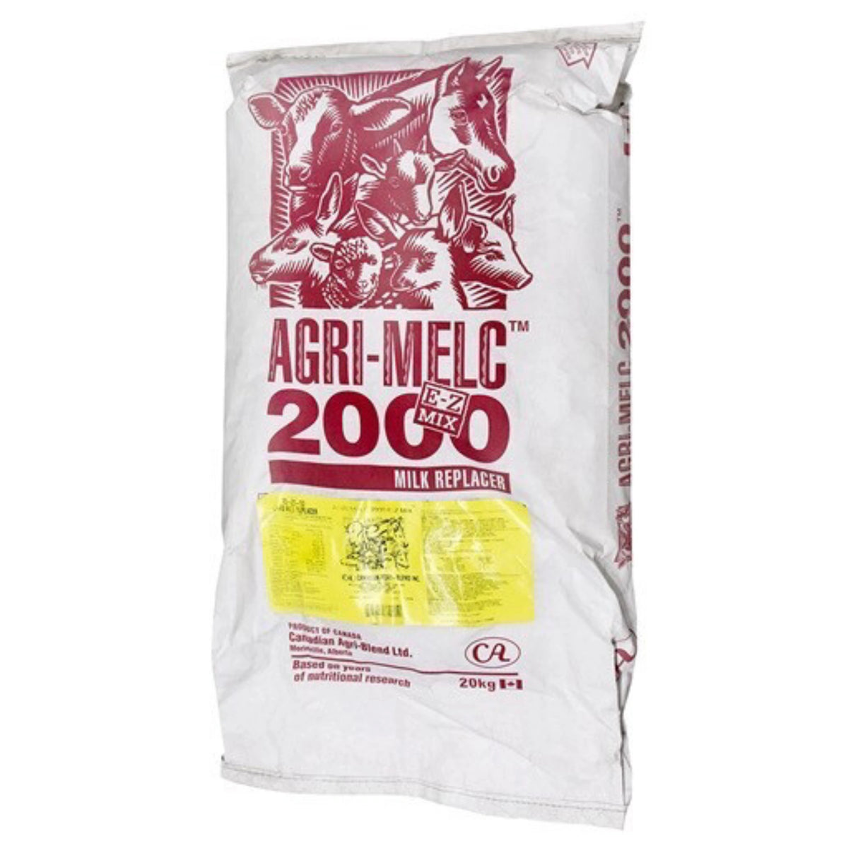 Front view of Agri-Melc lamb milk replacer on a white background
