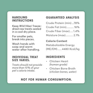 Dog Treats | Chicken Heart & Bone Broth | Wild Vibes 68 Gr.