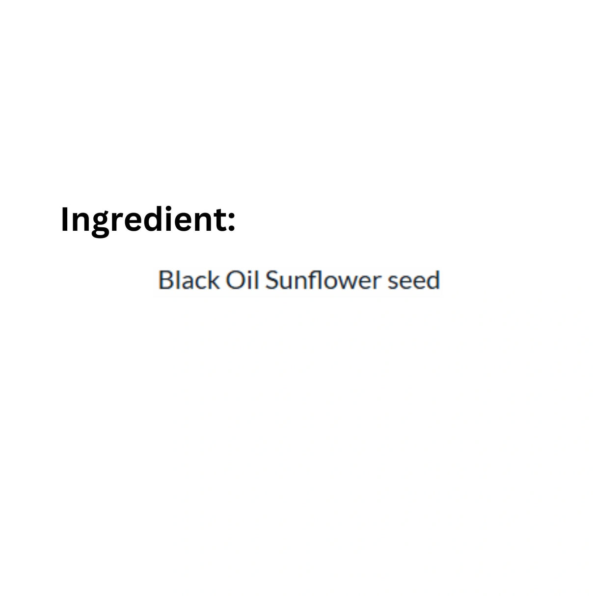 Primary ingredient of Mother Nature's Bird Seed 16kg Black Oil Sunflower