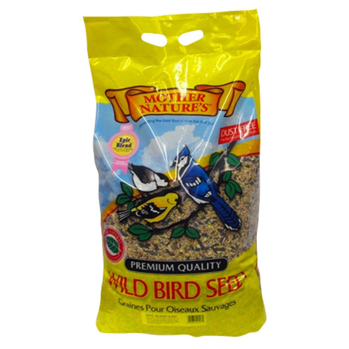 A front view of Mother Nature’s Bird Seed Epic Blend on a white background