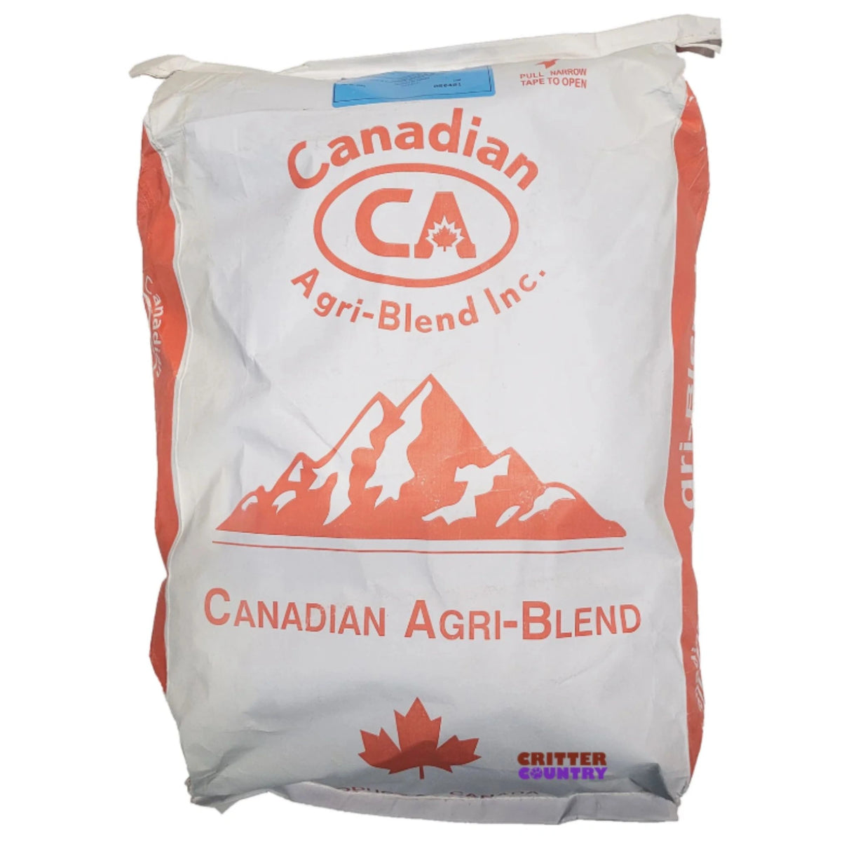 A front view of Canadian Agri-Blend Cobalt Iodized Loose Salt 25kg on a white background