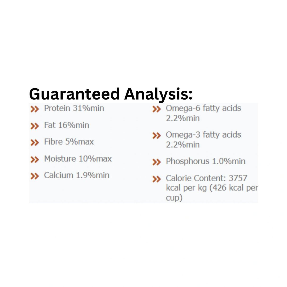 Nutritional guaranteed analysis of Canadian Naturals Deboned Chicken Recipe Dog Food