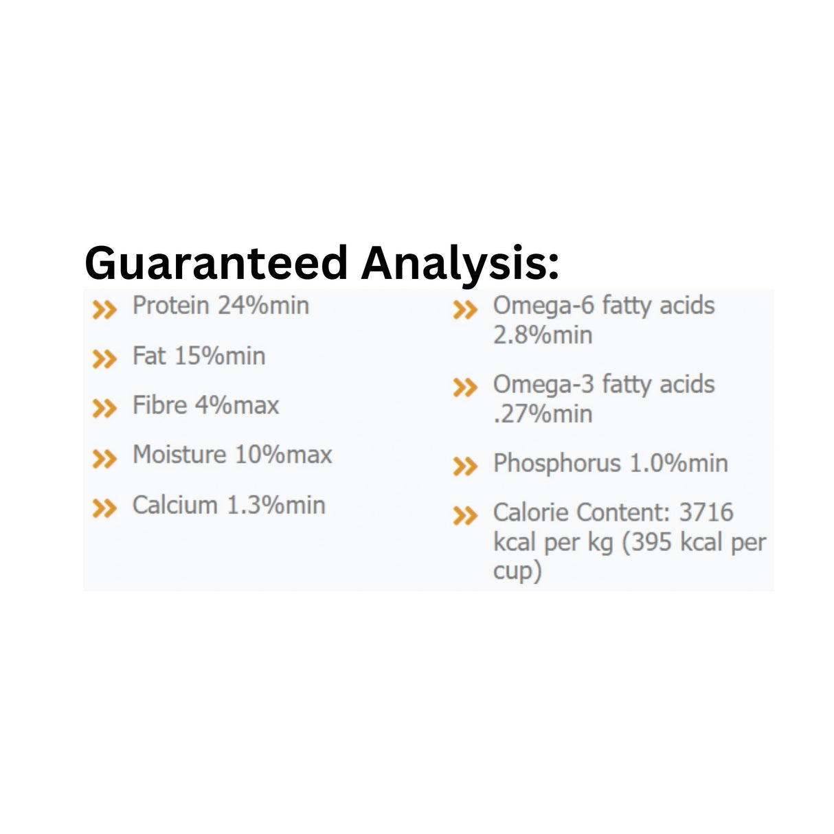 A detailed nutritional guaranteed analysis for Canadian Naturals Roasted Chicken Recipe Dog Food