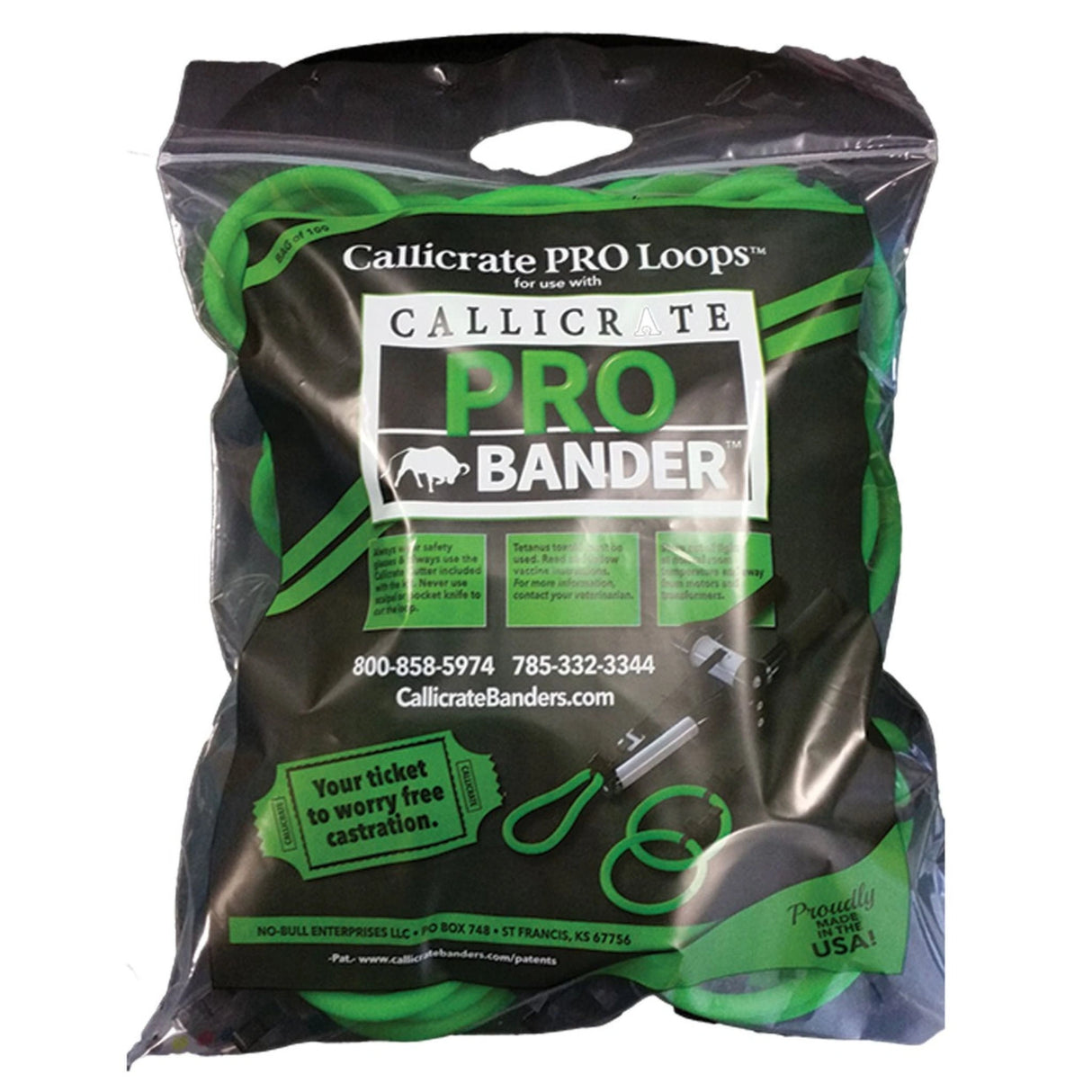 Front view of Callicrate Banders Castration Tools on a white background