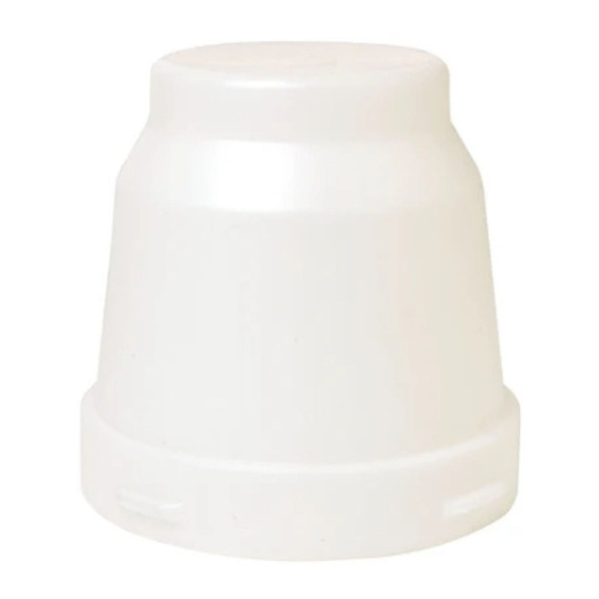 A front view of Little Giant Chicken Waterer 1 Gallon Plastic Nesting Poultry Waterer Jar on a white background