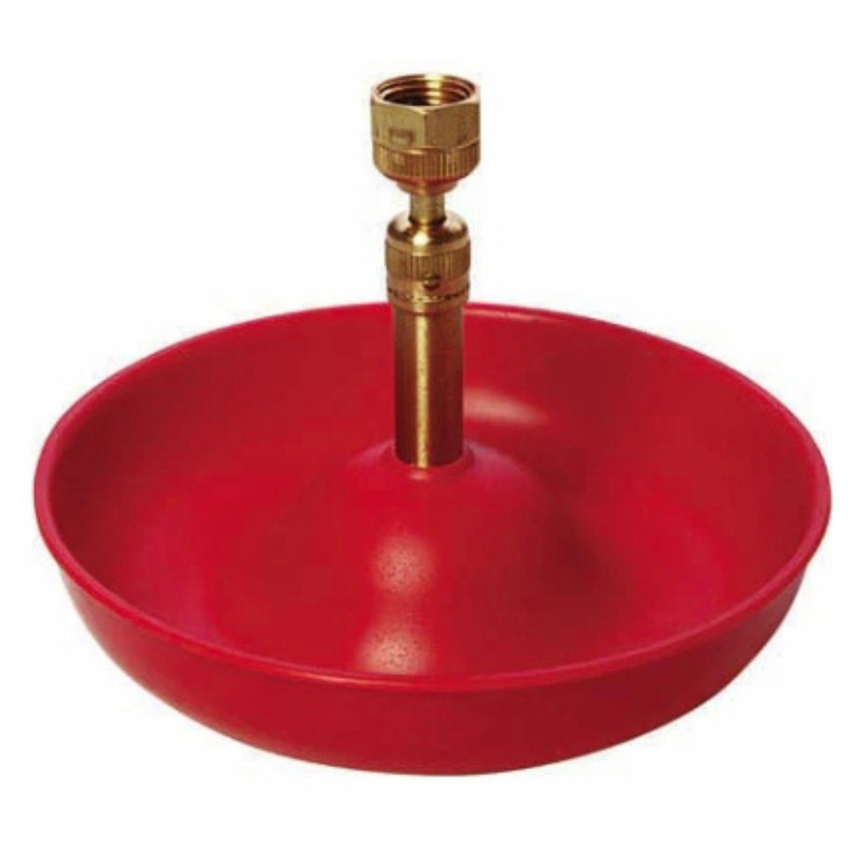 A front view of Little Giant Chicken Waterer Baby Chick Poultry Fount on a white background