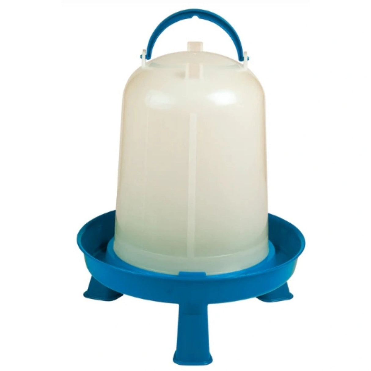 Front view of a Double Tuf Chicken Waterer – Large Poultry Waterer 2 Gallons with Legs on a white background