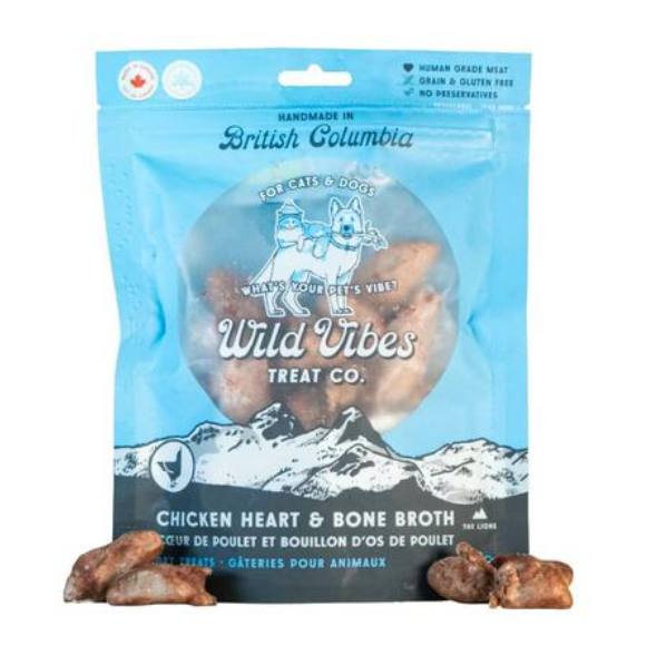 Dog Treats | Chicken Heart & Bone Broth | Wild Vibes 68 Gr.