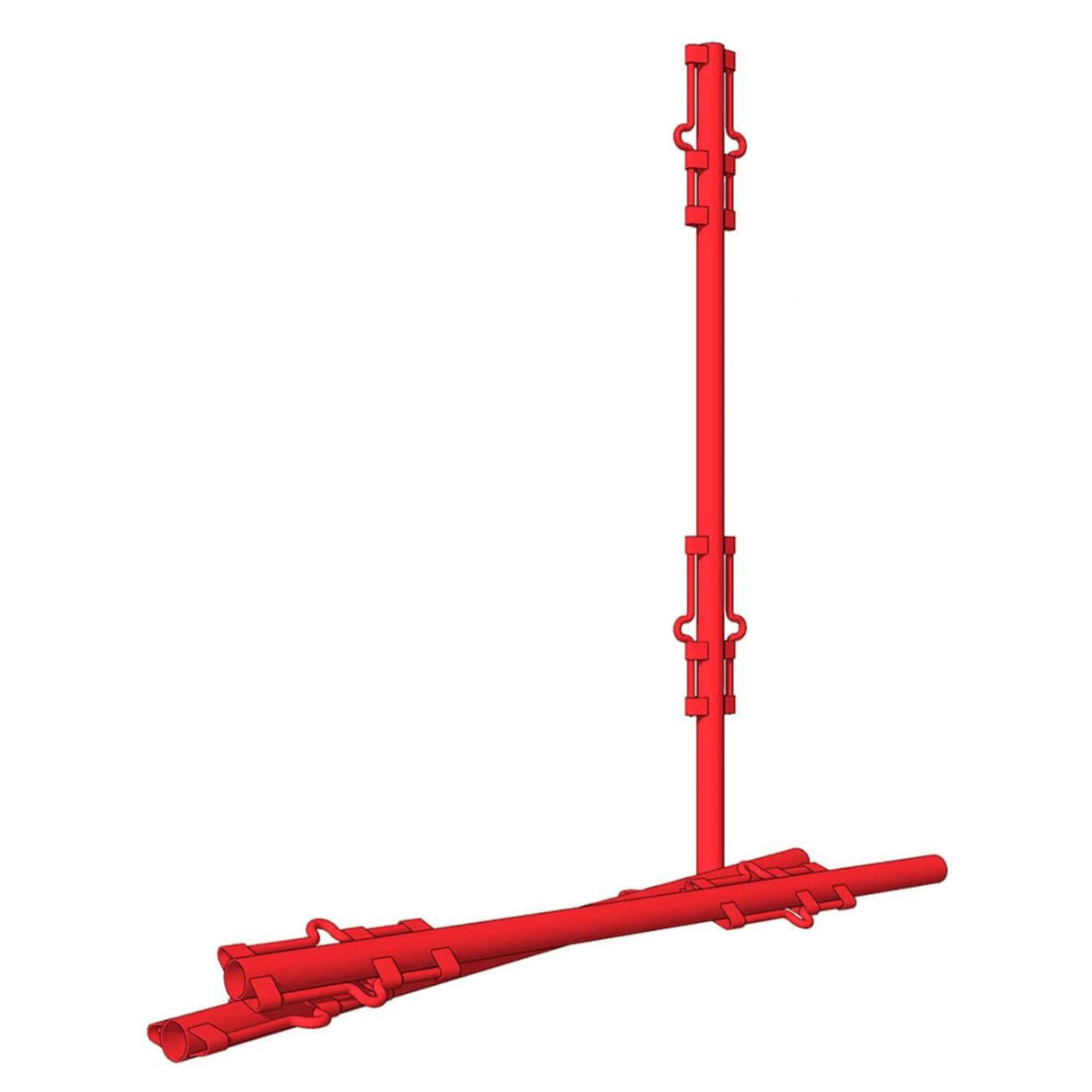 A front view of the Corral 500 Series 2-Way Connecting Fence Post on a white background